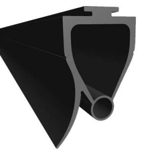 Uszczelka dolna gumowa do profila aluminiowego 80041, 820100/01/02/03/04/05, z komorą fi 11mm pod optosensory, pakowana po 35mb / bottom astragal with air hoze on rol 35 mt r.