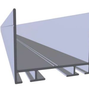 Profil aluminiowy nieanodowany dolny/górny 35x40x35mm, L 4040mm,  uszczelka dolna 80045, 825100,  górna  825101 / Aluminium top/bottom non-anodised profile L 4040mm