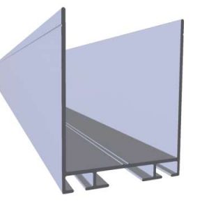 Profil aluminiowy dolny/górny 55x40x55, nieanodowany L 5050mm,  uszczelka dolna 80045, 825100,  górna 825101