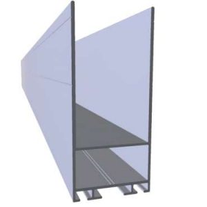 Profil aluminiowy nieanodowany wys.100mm, do panela 40mm, L 6090mm, do uszczelki 80045, 825100, 825101